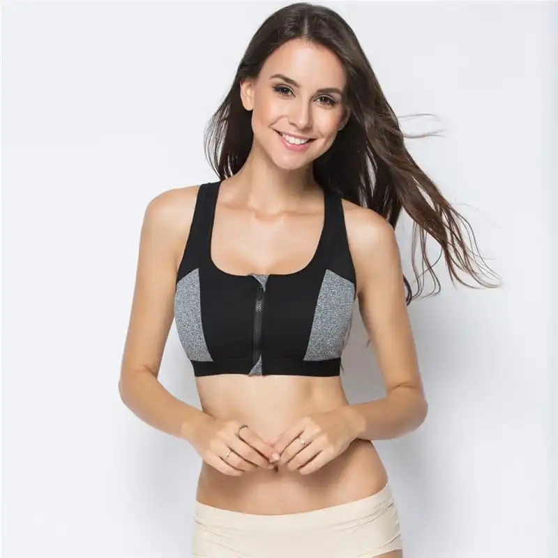 S-L Women Color Blocking Double Layer Sports Bra