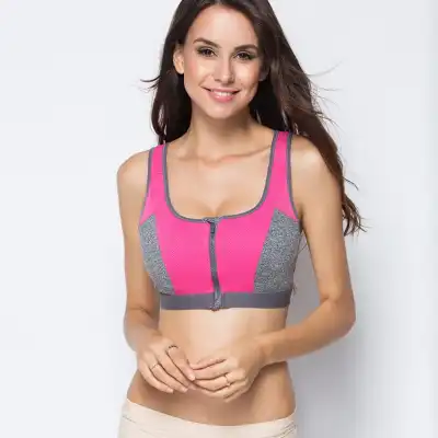 S-L Women Color Blocking Double Layer Sports Bra