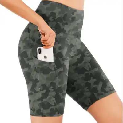 S-XL Women High Waist Leopard Print Sport Biker Shorts