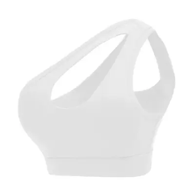 S-XL Women's Oblique Shoulder Cut Out Sport Bra with Lace-Up Straps