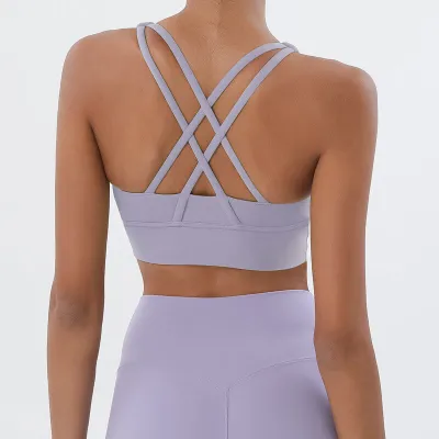 S-XL Women Crossed Strap Sports Tank Top