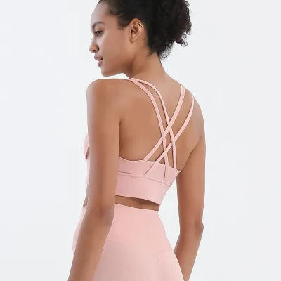 S-XL Women Crossed Strap Sports Tank Top