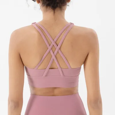 S-XL Women Crossed Strap Sports Tank Top