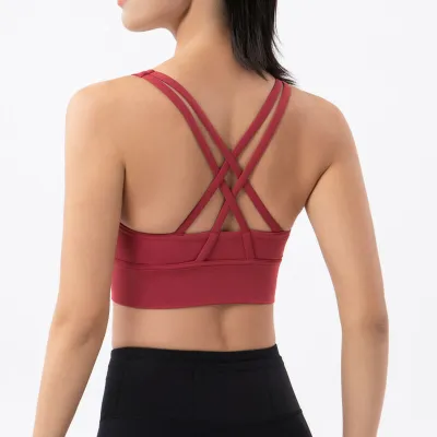 S-XL Women Crossed Strap Sports Tank Top