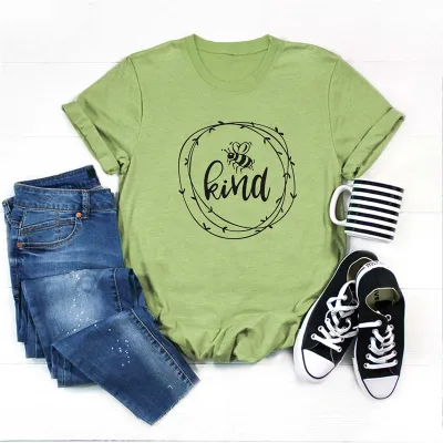 M-5XL Women Round Collar Short-sleeve Letter Print Cotton T-shirt