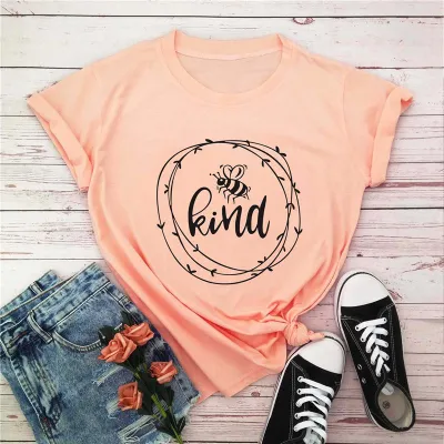 M-5XL Women Round Collar Short-sleeve Letter Print Cotton T-shirt