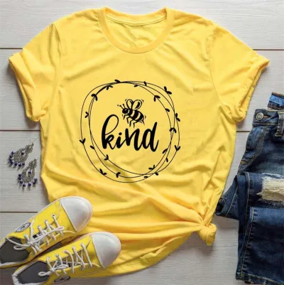 M-5XL Women Round Collar Short-sleeve Letter Print Cotton T-shirt