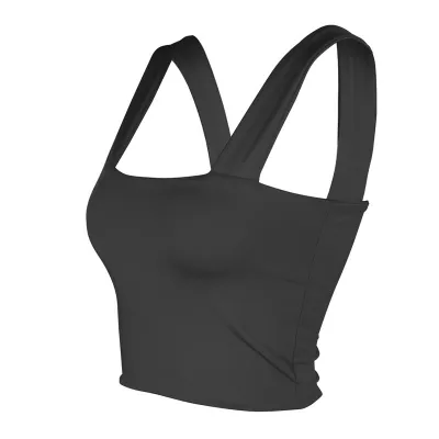 XS-L Women Sexy Solid Color Exposed Cropped Tank Top