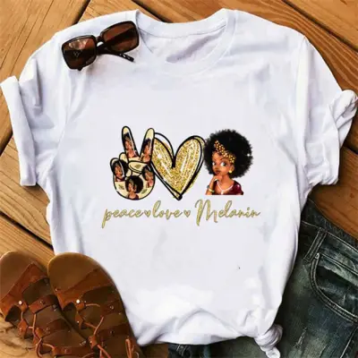 S-4XL Women Cartoon Girl Printing T-shirt Urban Leisure Loose Fit