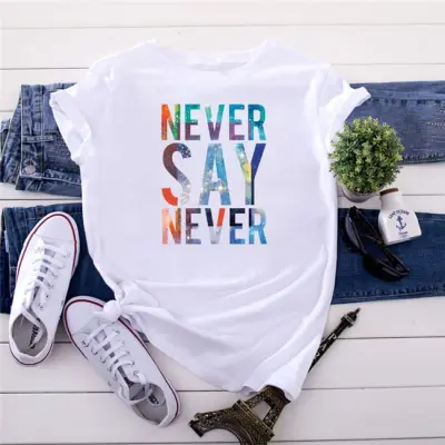 S-4XL Women Cartoon Girl Printing T-shirt Urban Leisure Loose Fit