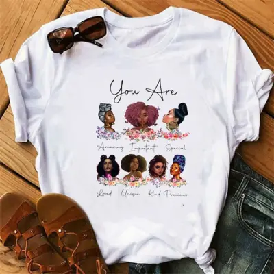 S-4XL Women Cartoon Girl Printing T-shirt Urban Leisure Loose Fit