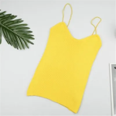 Women Spaghetti Strap Knitted Tank Top