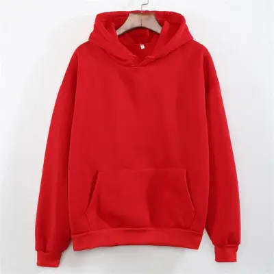 M-3XL Women Casual Solid Color Pocket Hoodie