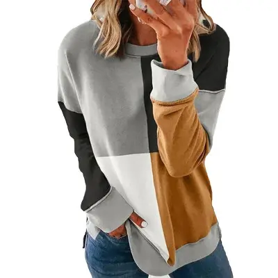 S-5XL Women Graffiti Printed Long Sleeve Top Urban Leisure
