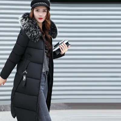 Women Winter Casual Hooded Fluffy Quilted Over Coat