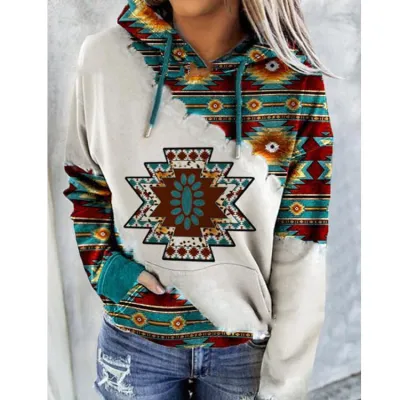 S-5XL Women Casual Graphic Print Hoodie
