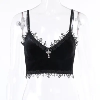 S-L Women Gothic Lace Camisole Tank Top
