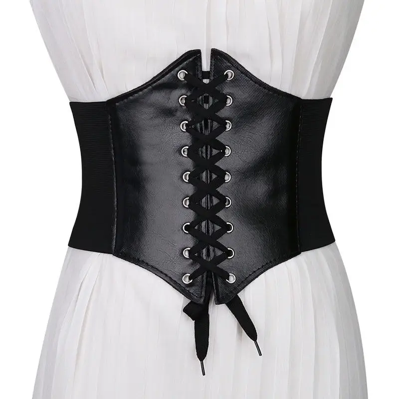 Women Fashion Solid Color PU Leather Shapewear Belt