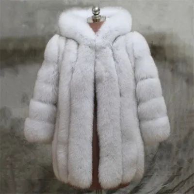 M-4XL Women Hooded Plush Teddy Coat with Imitated Fox Fur Patchwork