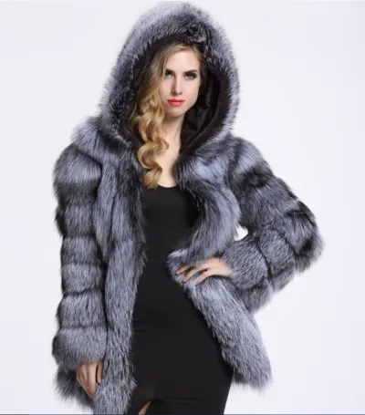 M-4XL Women Hooded Plush Teddy Coat with Imitated Fox Fur Patchwork