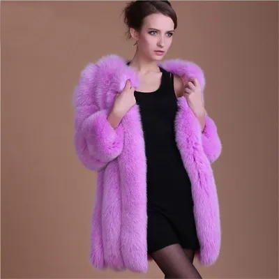 S-4XL Women's Fashion Faux Fur Patchwork Coats for OL Commuting