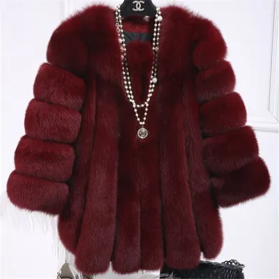 S-4XL Women's Fashion Faux Fur Patchwork Coats for OL Commuting