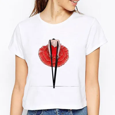 XS-3XL Women Fashion Rose Girl 3D Printing T-Shirts