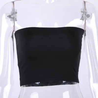 S-L Women Sexy Neon Color Tube Top Polyester Spandex
