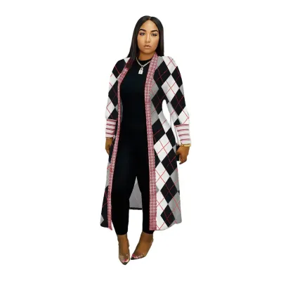 S-XXL Women Leopard Print Long Sleeve Cardigan Coat