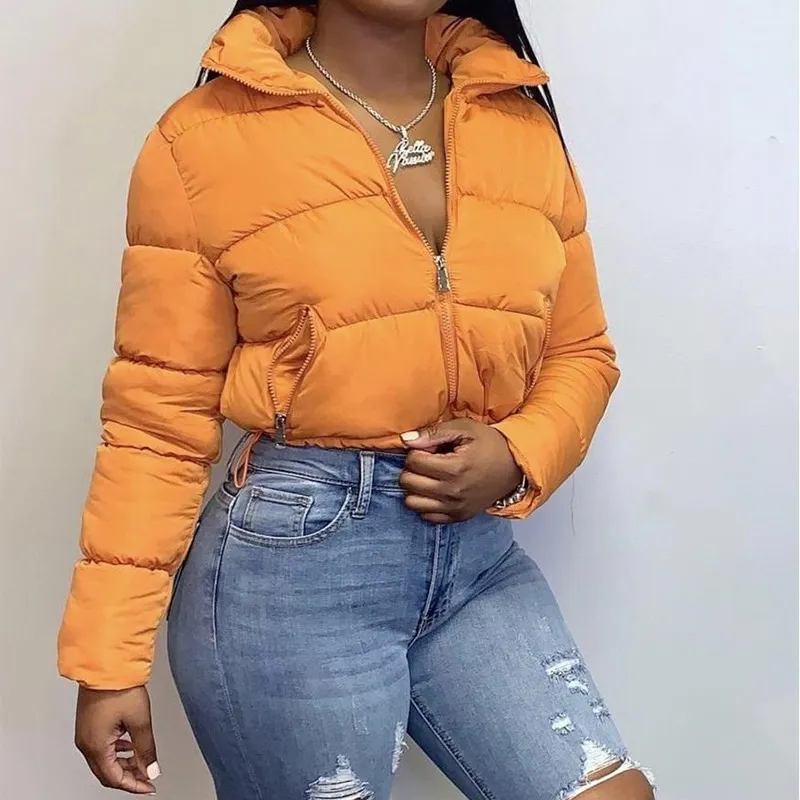 Winter Women Solid Color Lapel Long Sleeve Quilted Coat