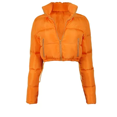 Winter Women Solid Color Lapel Long Sleeve Quilted Coat