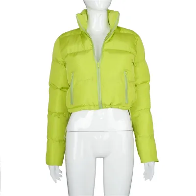 Winter Women Solid Color Lapel Long Sleeve Quilted Coat