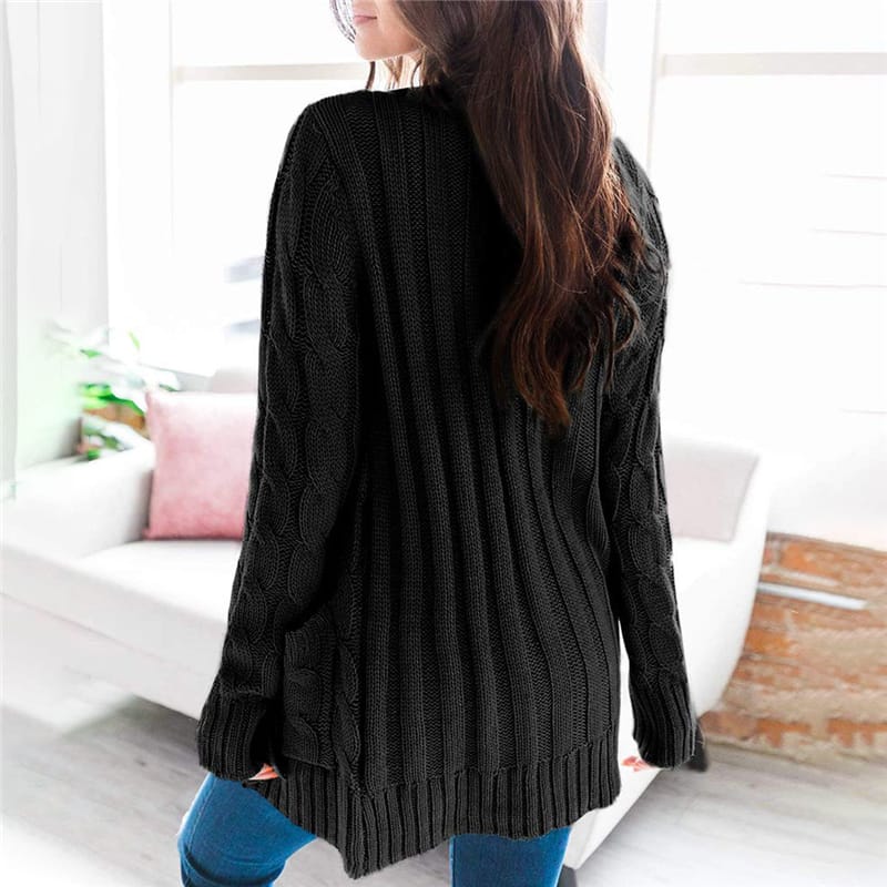Wholesale S-XL Women Fashion V-Neck Single Breasted Knitted