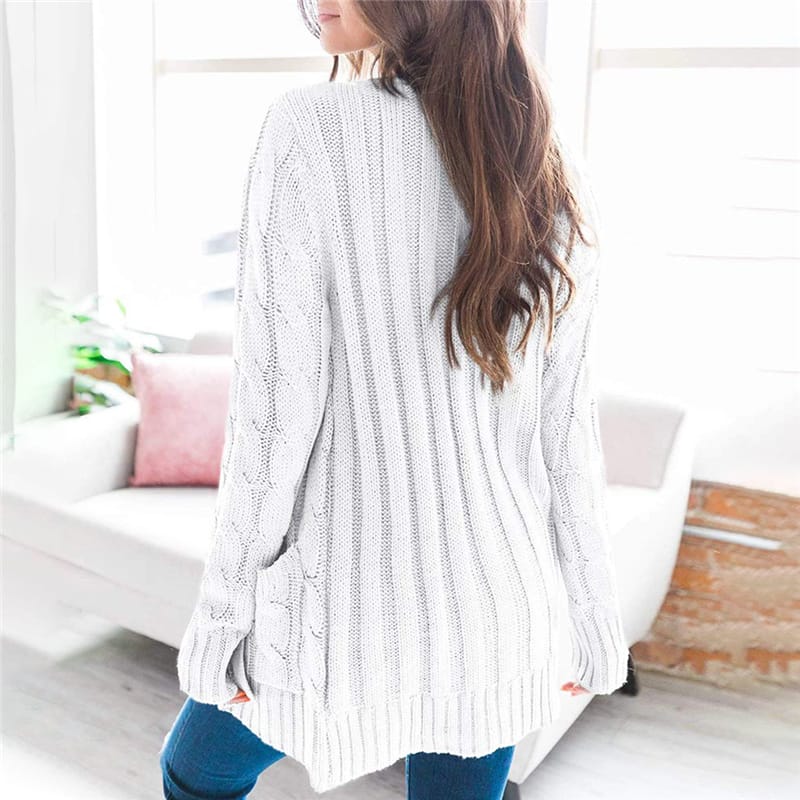 Wholesale S-XL Women Fashion V-Neck Single Breasted Knitted