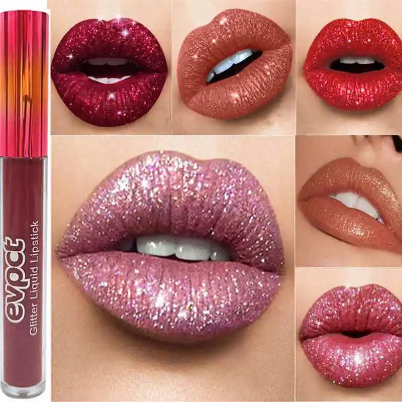 Evpct 15 Colors Glitter Liquid Lipstick Plumping Lip Gloss Set - Long Lasting Shimmer Lip Makeup