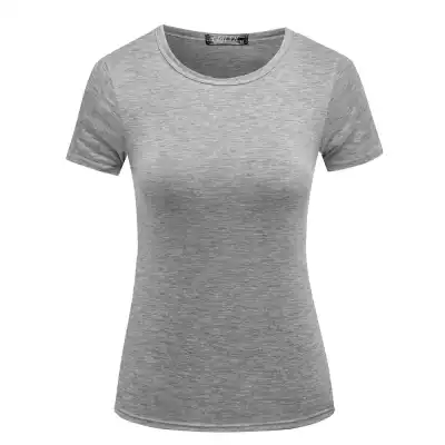 S-2XL Women Slim Fit Polyester Casual T-Shirt Urban Leisure Crew Neck Solid Color