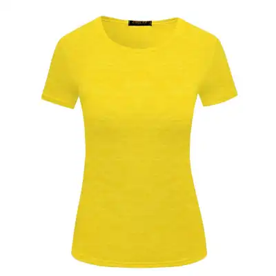 S-2XL Women Slim Fit Polyester Casual T-Shirt Urban Leisure Crew Neck Solid Color