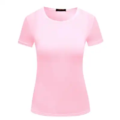 S-2XL Women Slim Fit Polyester Casual T-Shirt Urban Leisure Crew Neck Solid Color