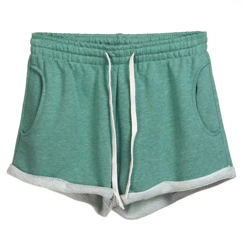 S-4XL Women Elastic High Waist Loose Plus Size Terry Shorts