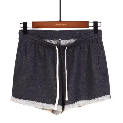 S-4XL Women Elastic High Waist Loose Plus Size Terry Shorts
