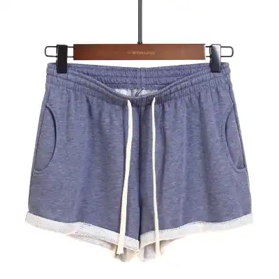 S-4XL Women Elastic High Waist Loose Plus Size Terry Shorts