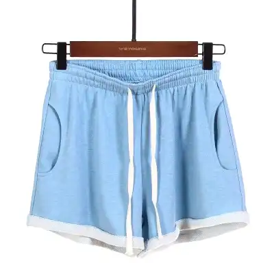 S-4XL Women Elastic High Waist Loose Plus Size Terry Shorts