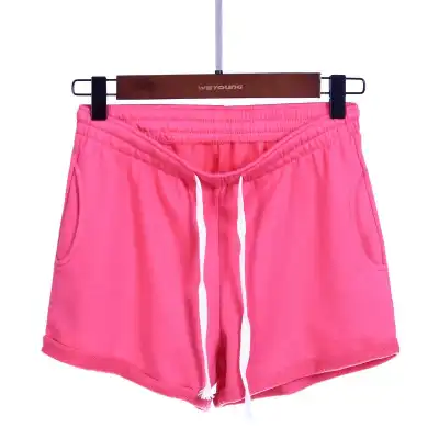 S-4XL Women Elastic High Waist Loose Plus Size Terry Shorts