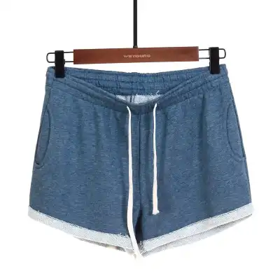 S-4XL Women Elastic High Waist Loose Plus Size Terry Shorts