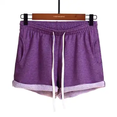 S-4XL Women Elastic High Waist Loose Plus Size Terry Shorts