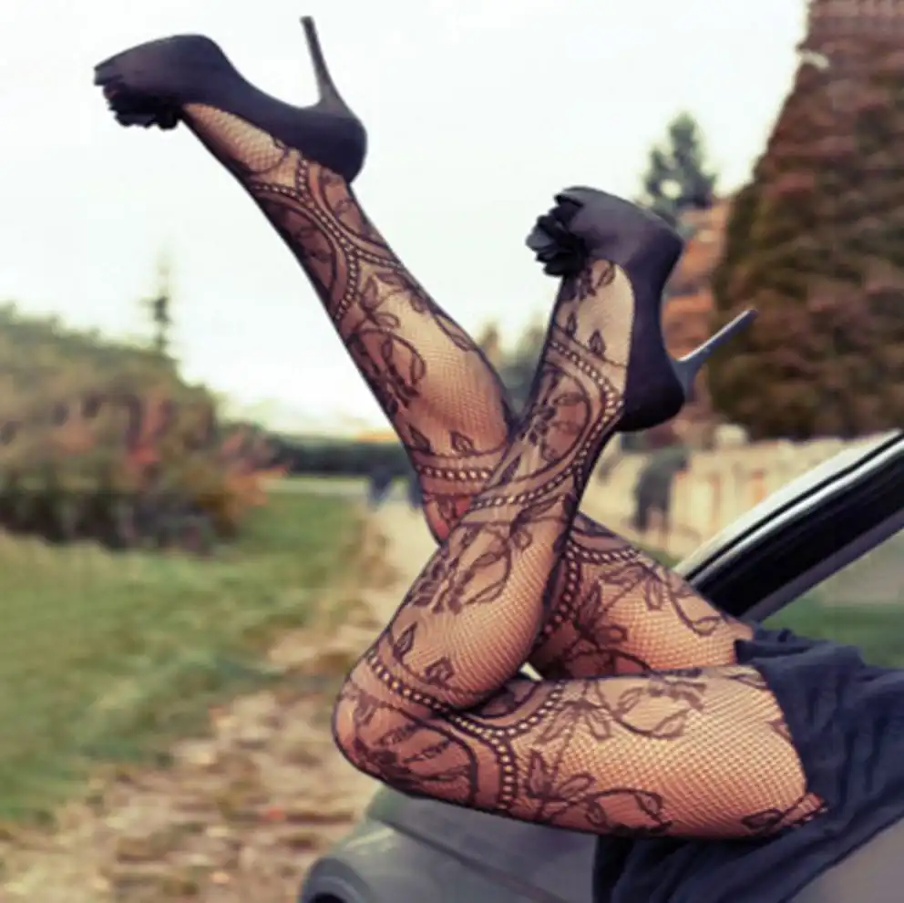 Women Sexy Thin Fishnet Tights Black Mesh Pantyhoses
