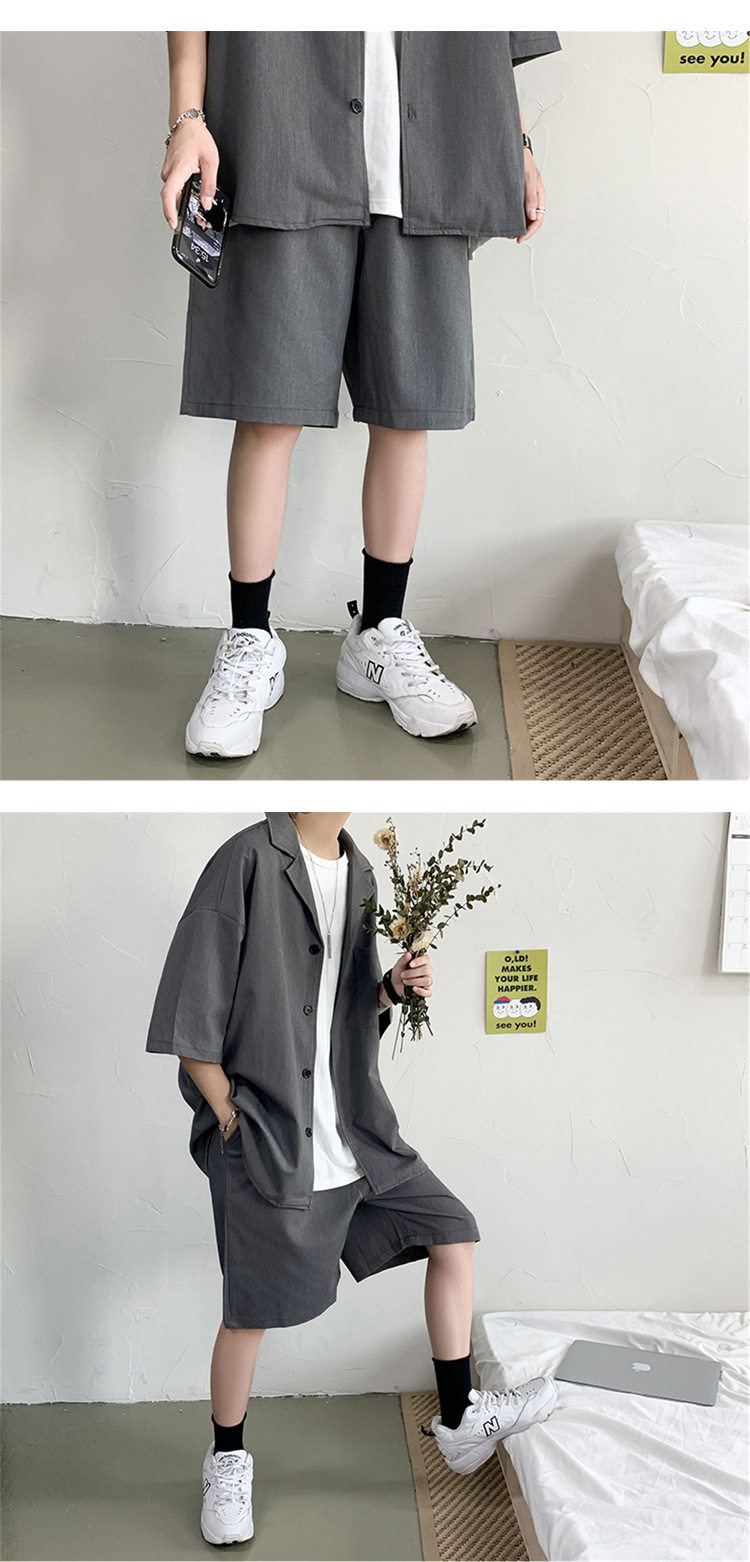 [COSYHARU公式]Luite Two-Pocket Short-Sleeved Shirt two stripe collar short sleeved T-shirt - COSYHARU | 60