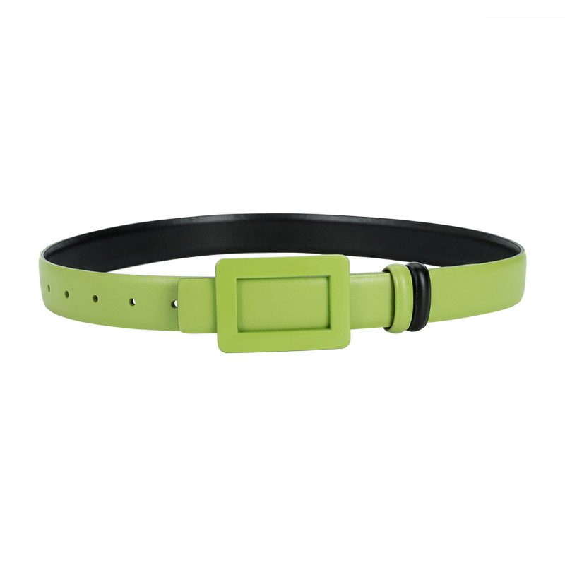 小物 todayful Square Plate Belt Wholesale Women Simple Square Buckle Design Solid Color All