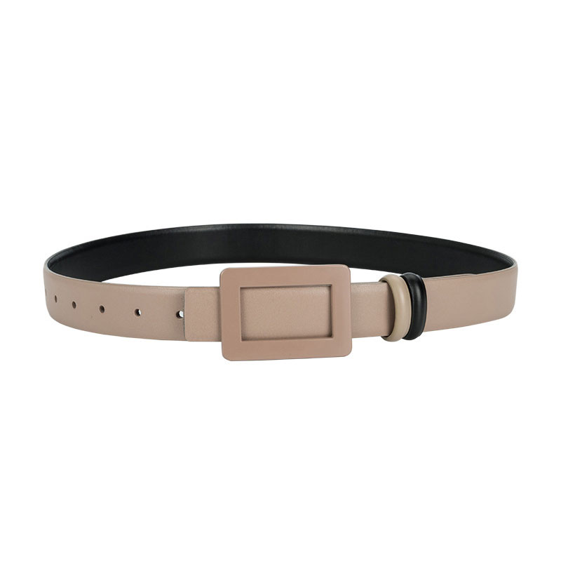 ◆FOLNUA◆ CLASSIC SQUARE BELT25MM 2COLOR F24FWFBBE01 Wholesale Women Simple Square Buckle Design Solid Color All