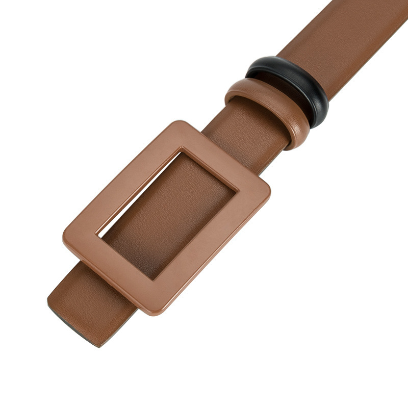 ◆FOLNUA◆ CLASSIC SQUARE BELT25MM 2COLOR F24FWFBBE01 Wholesale Women Simple Square Buckle Design Solid Color All